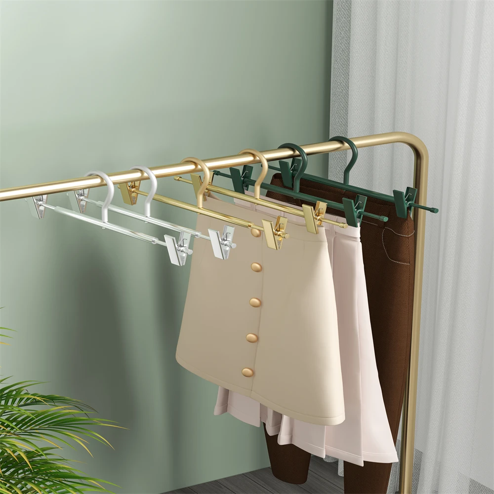 Trouser rack trouser clip household non-trace non-slip hanging pants special hanger stainless steel drying skirt clip storage