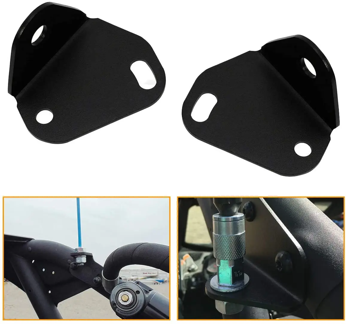 Can am X3 Whip Mount Adjustable Rear Led Flag Whip Antenna Light Mounting Bracket Heavy Duty 3/16' Steel For Can Am Maverick X3