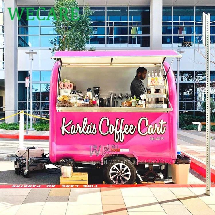 WECARE one -stop food trailer manufacturer mobile coffee carts with coffee machine