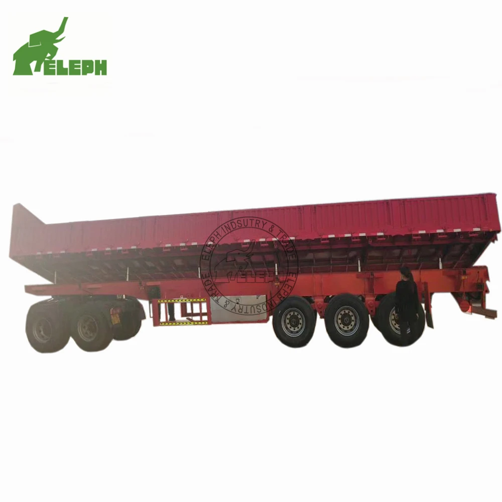 3 Axles 45 Cubic Meters Side Tipper Semi-Trailer
