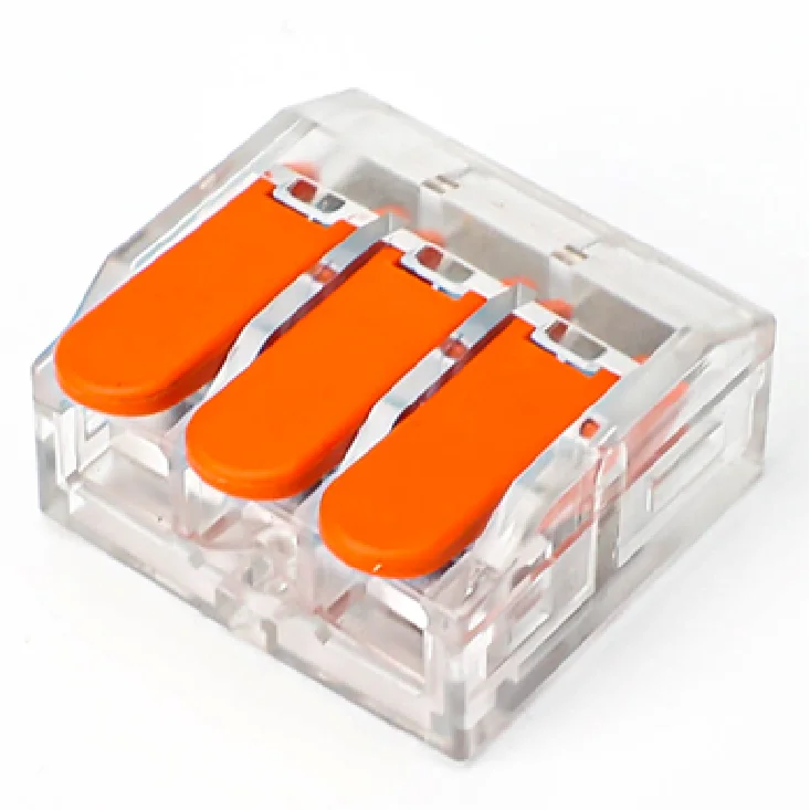 Push in Wire Conductor Clamp Terminal Block with Lever for Lighting Fast Solid Flexible Cable Universal Spring Compact Connector