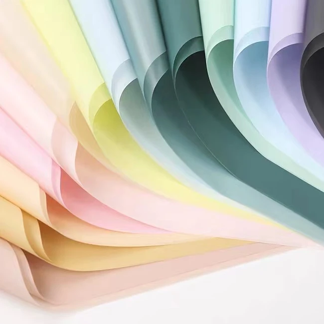 
Fashionable Korean 58*58cm Waterproof Solid Color Pink Flower Wrap Paper for Floral Wrapper 