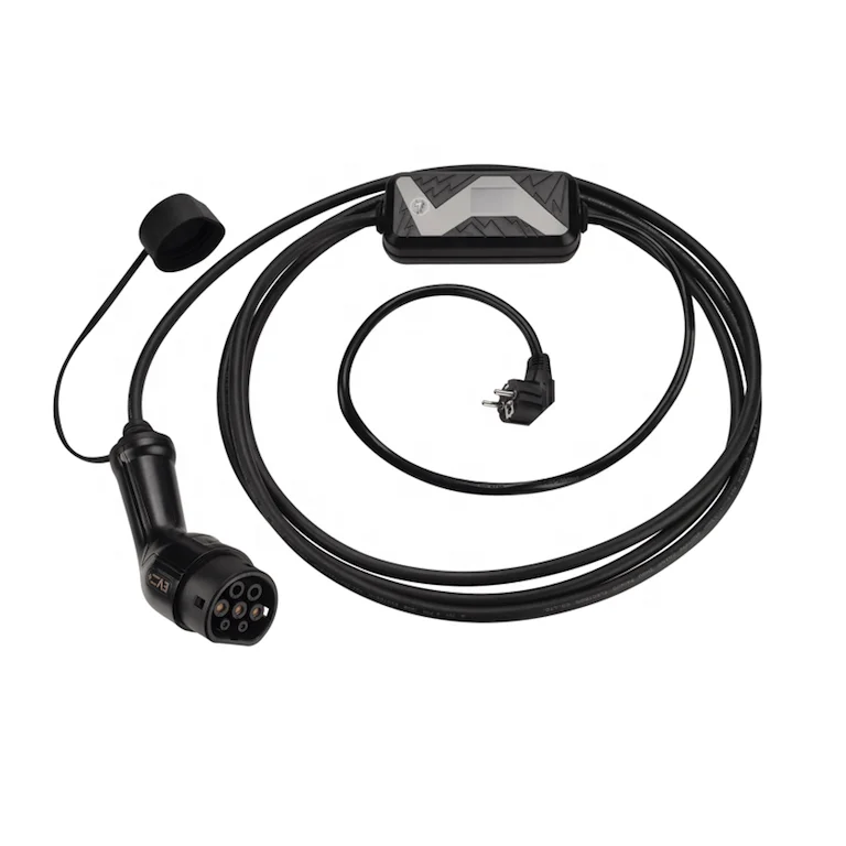 
Зарядный кабель типа 2 для электромобилей Schuko с блоком управления 1 фаза 8-16 А регулируемое зарядное устройство для электромобилей 