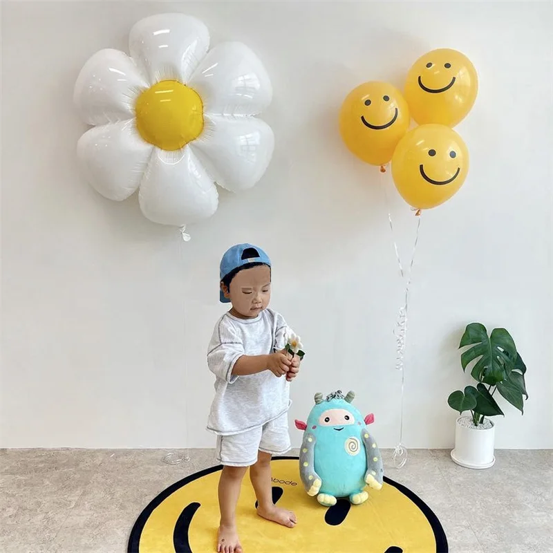 Новинка украшение для дня рождения реквизит фотографий Ins 32 дюйма большая Маргаритка цветок алюминиевая фольга воздушные