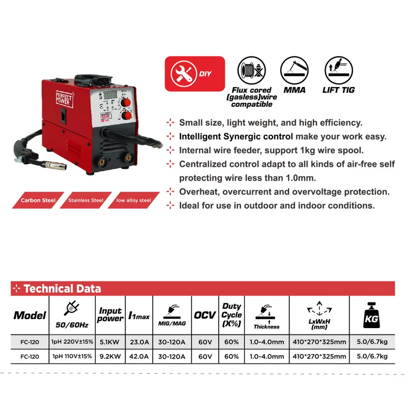 4 в 1 mig tig mma сварочный аппарат без газа mig/mma/lift 120 amp 220v Сварочные аппараты инвертор дуговой сварки