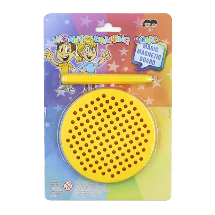 Mini Round Magnetic Steel Beads Learning Drawing Board writing board drawing magpad Educational toys  magpad round with pen hold