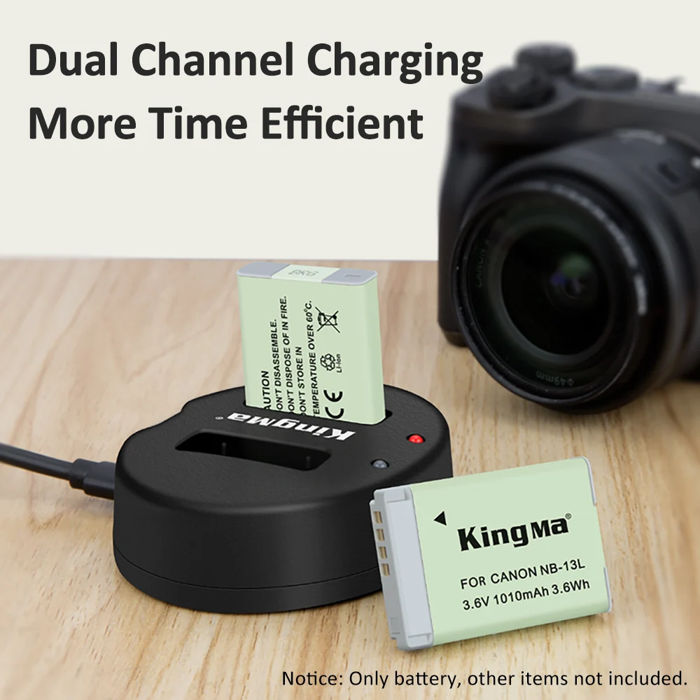 KingMa Replacement Li-ion Battery NB-13L For Canon G7X3 G5X2 G7XII G5X G9X SX620 SX720 HS Camera