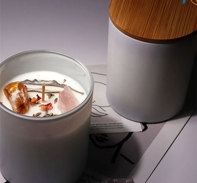 Wholesale Valentines Tag Mass Customization Home Decoration Natural Soy Wax  Wood Wick Scented Crystal Candle