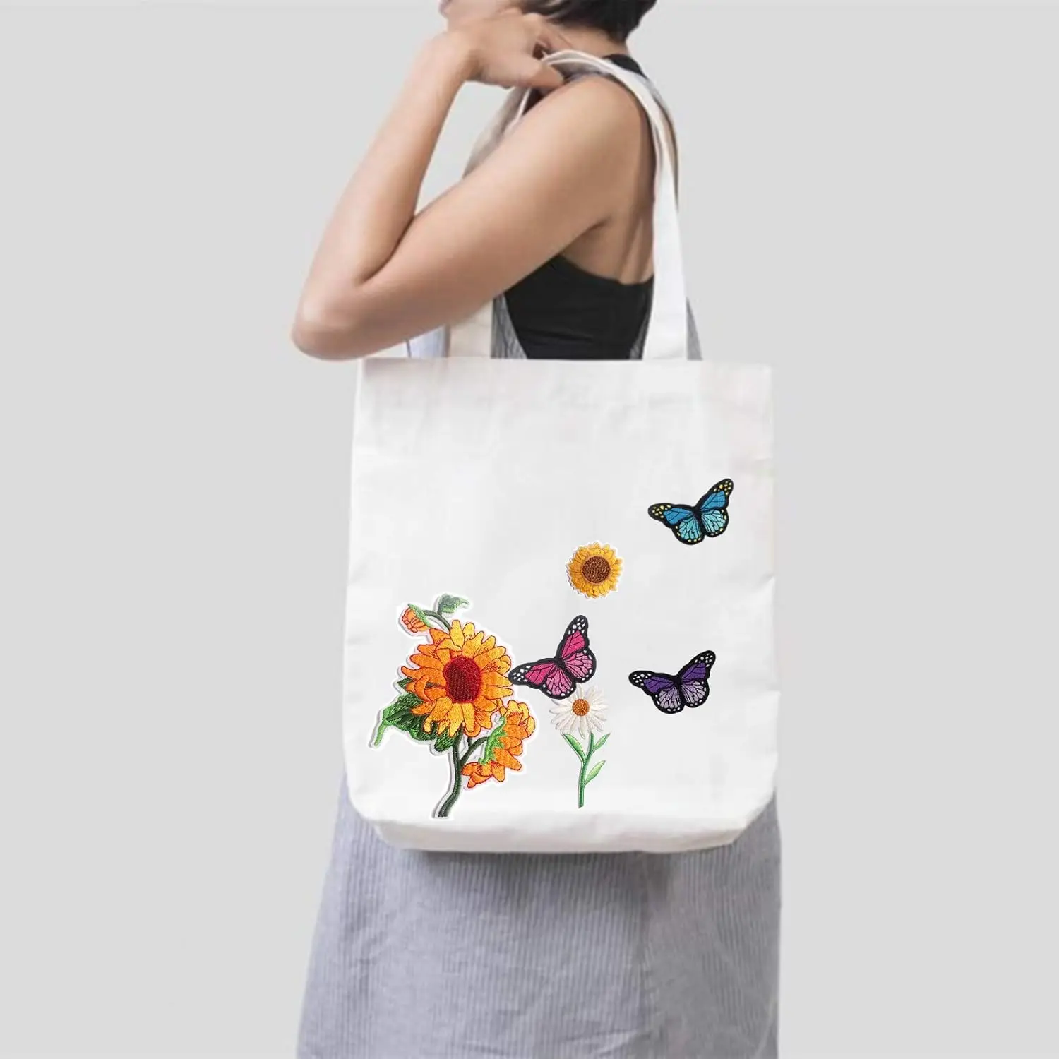 Wholesale Sewing Small Heat Press Large Readymade Flower Rose Floral Anime Applique Patches Embroidery For Hats Clothes Jeans