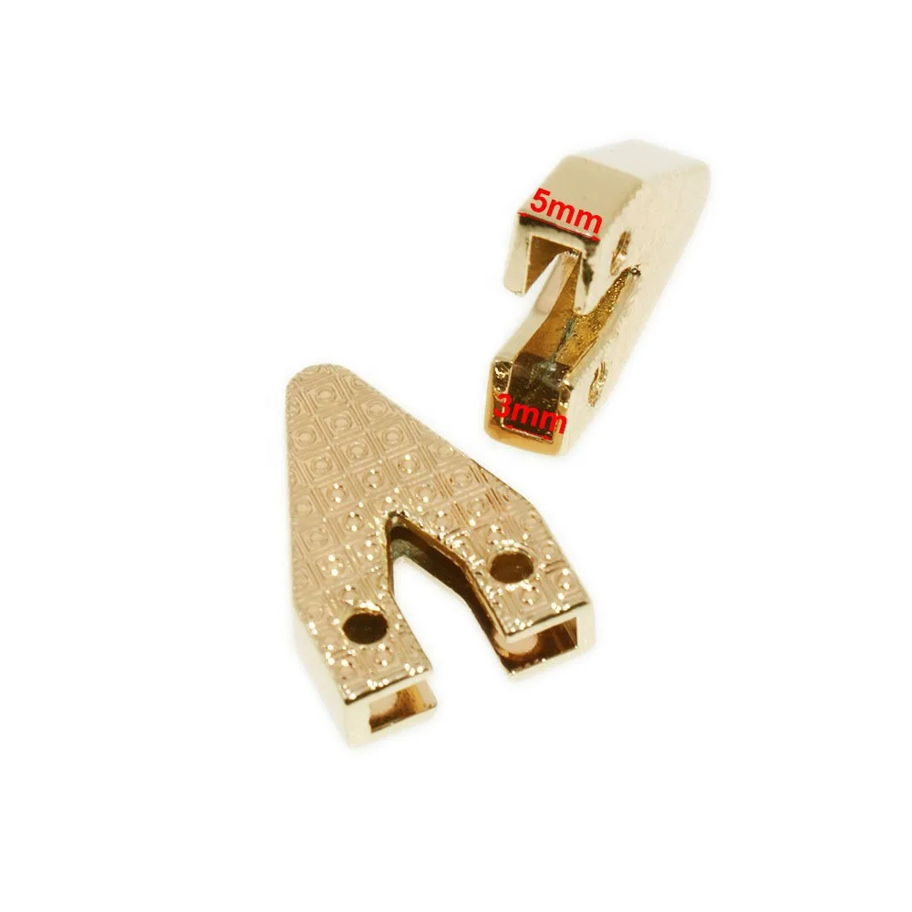 V shape tail clips end bags hardware metal Angle protector corner clip zipper end hand pull decorative buckle