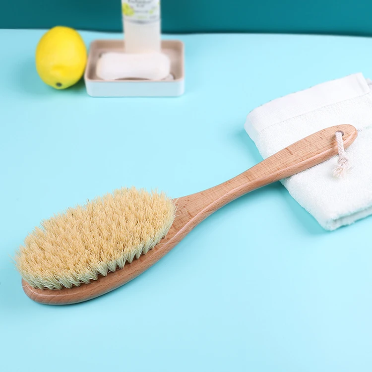 Natural Beech Bath Brush Shower Massage Brush Curved Back Body Brush Custom