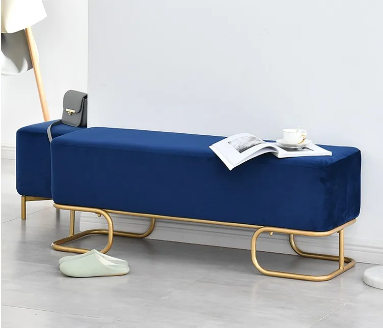 Custom furniture Nordic fashion high-end stainless steel foot clothing store cloth bench household replacement stool