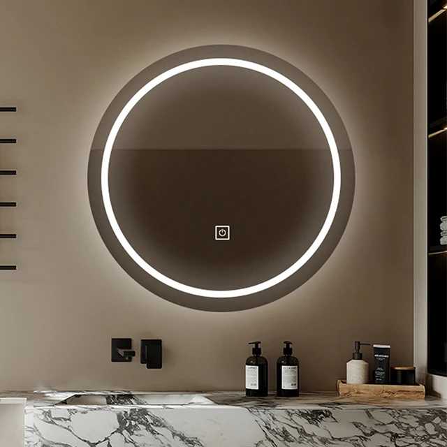 Современное простое зеркало для макияжа 4000k умное зеркало монохромный свет двойной сенсорный экран и дополнительная функция удаления тумана