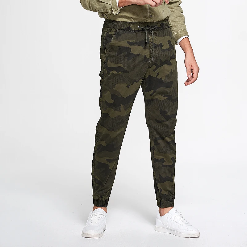 Сабин, оптовая продажа, высококачественные зауженные мужские хлопковые повседневные камуфляжные штаны для бега