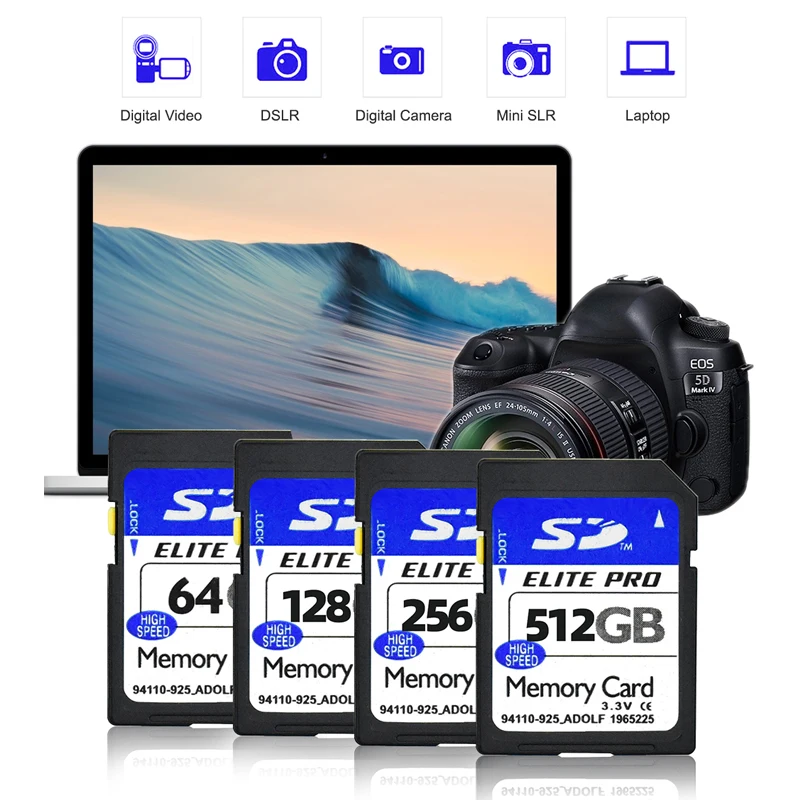 Customized Logo Flash 4gb 16gb 32gb 64gb 128gb 256gb 512gb memory card for camera