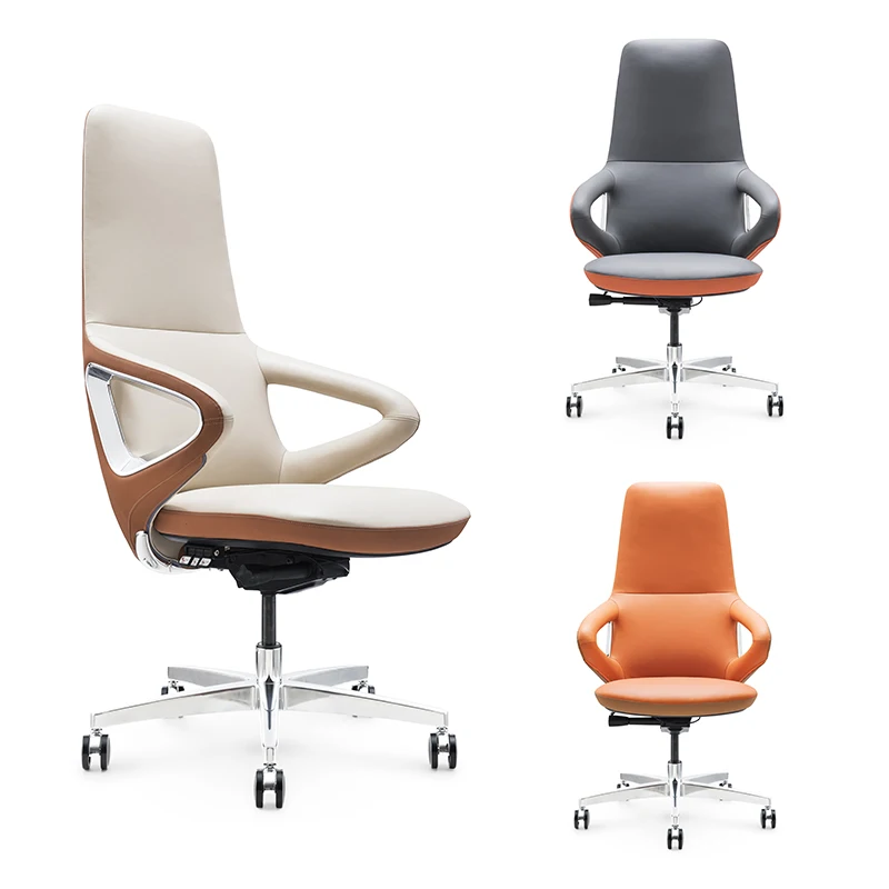 China Manufacture Ergonomic Manager Leather Swivel Office Chair for Office Furniture