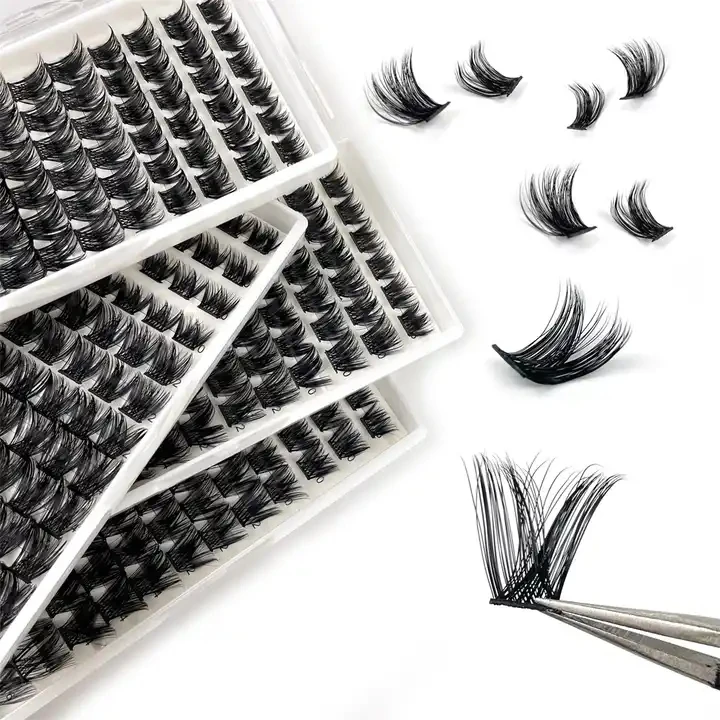 OEM/ODM Pre-cut Diy Russian Curly D Curl Lash Strip Extension lash Clusters Lashes Supplier