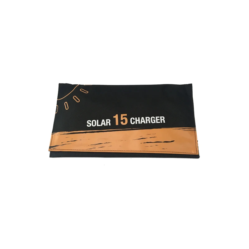 
Waterproof Dual USB quick charging 15W foldable portable solar mobile phone charger for phone 