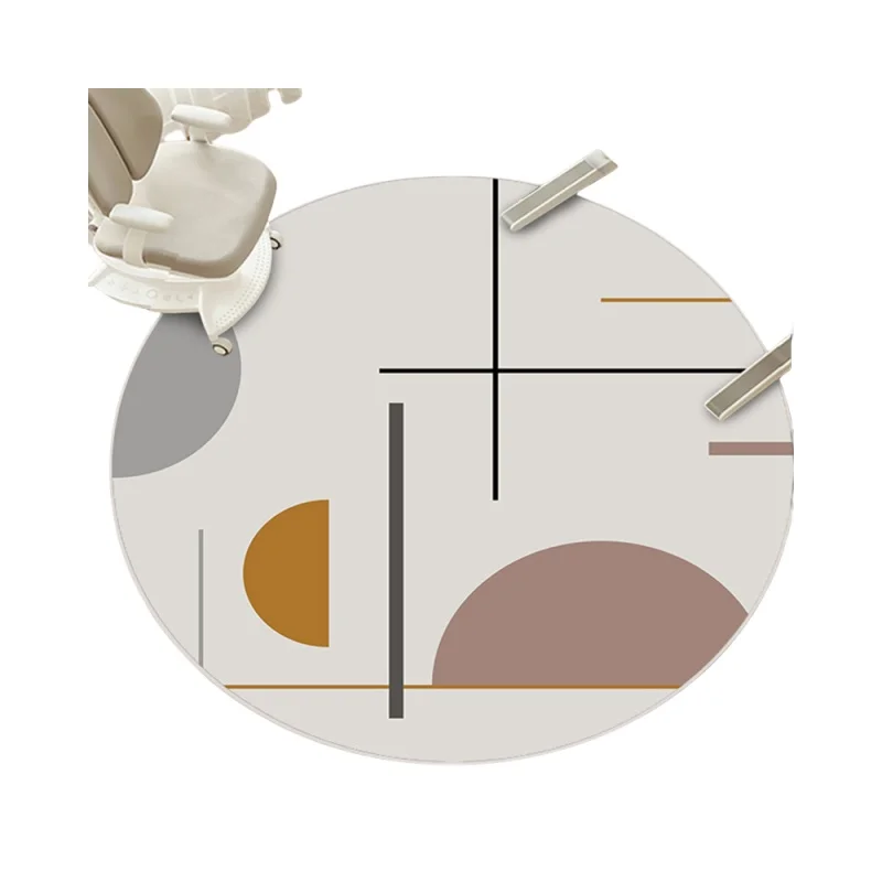 Geometric Round Rug Light Luxury Premium Sense Study Chair Small Coffee Table Rug Modern Simple Bedroom Small Floor Mat