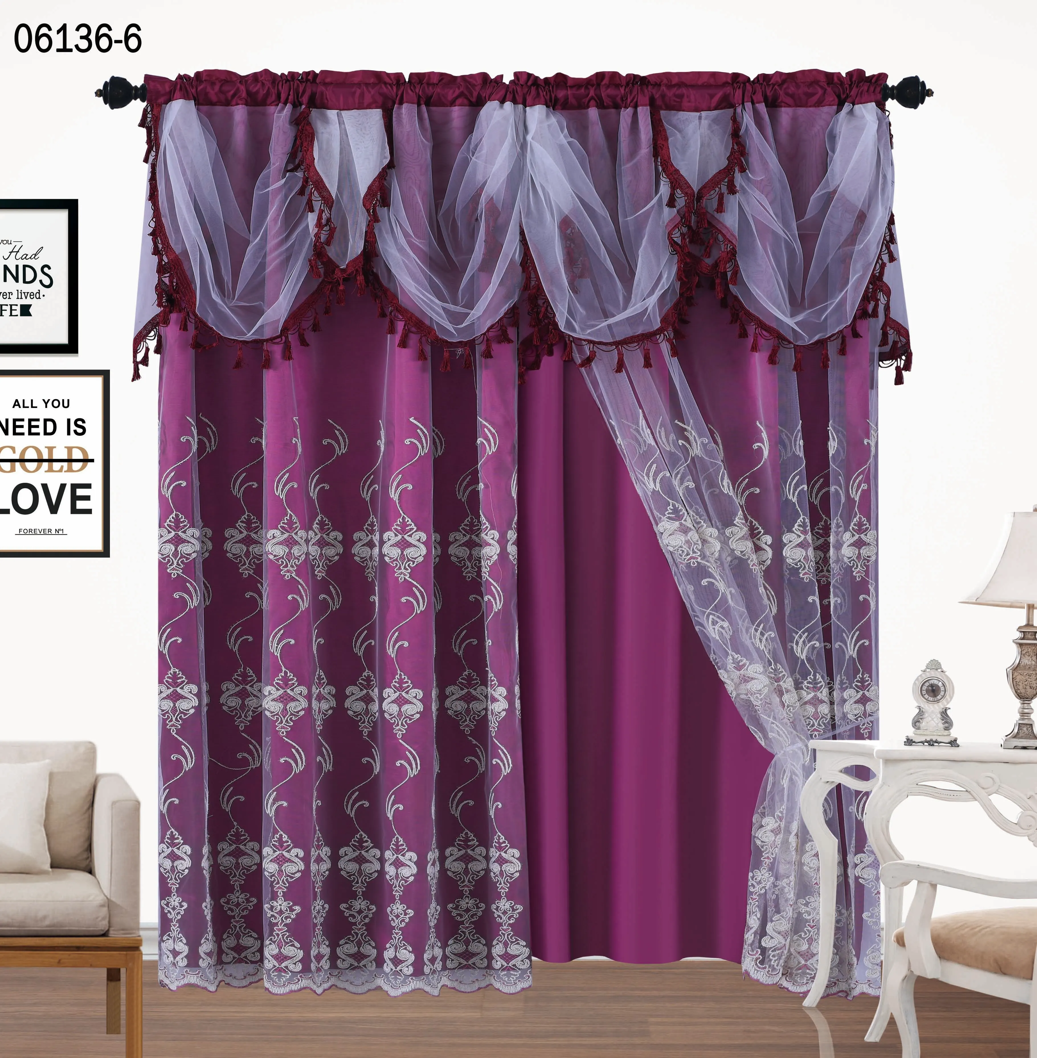 100 Polyester Jacquard Curtains Dividers Space Privacy Clinic Finished Curtains Accessories Living Room