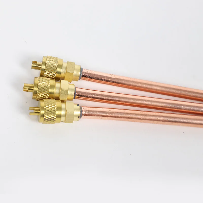 Good Quality ISO certified 1/4 inch brass refrigeration charging return nipple access valve