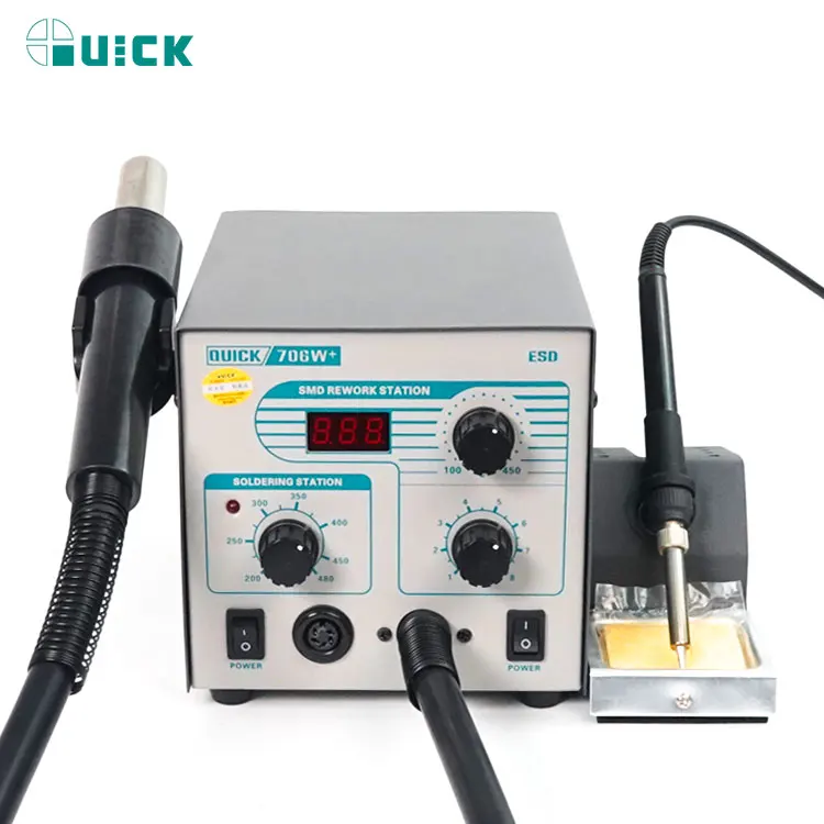 Quick 706w+ 2 In 1 Hot Air Smd Rework Soldering Station For Mobile Repair
