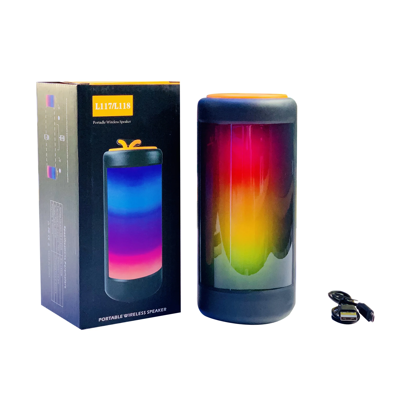 2022 new arrival RGB led light speaker L117/L118 wireless bluetooth speaker cheap price portable speaker