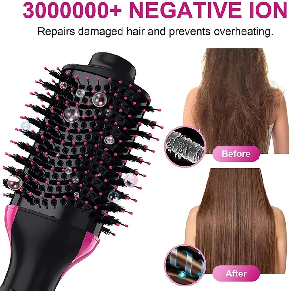 Professional 1200w 3 In 1 One Step Blow Hair Dryer Brush Straightener And Styler Rotary Volumizer Electric Hot Air Brush