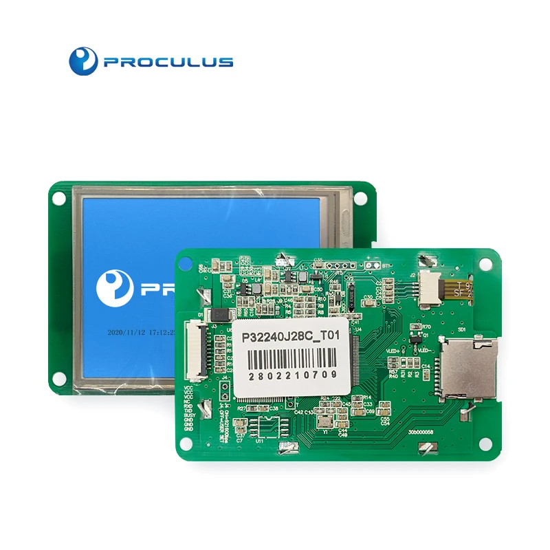 Proculus 2.8 inch China rs232 uart HMI Touch Control System Programmable Mini Lcd Display for medical equipment