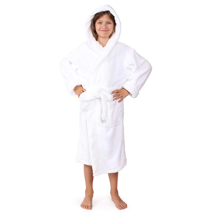 Оптовая продажа, детский банный халат из кораллового флиса с капюшоном, роскошный Мягкий банный халат для детей