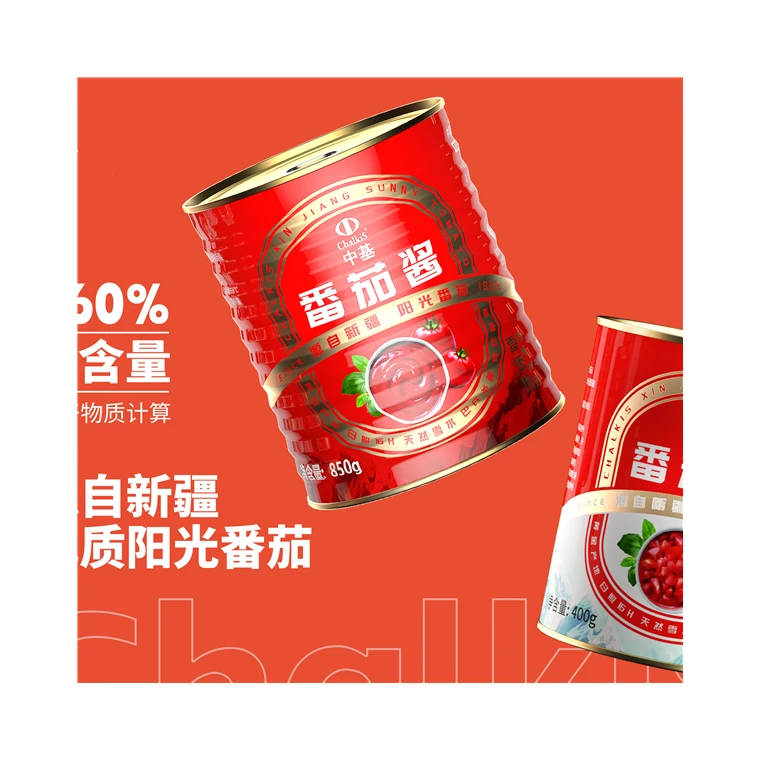 Factory Price 28-30% Brix Canned Tomato Paste 70g 210g 400g 800g 2200g 4500g Easy Open with Customized