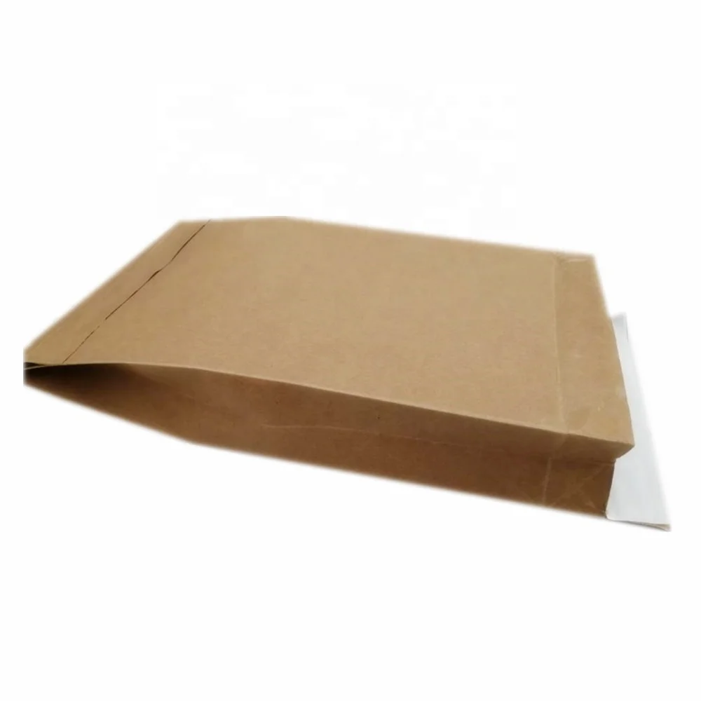 Self	seal custom	logo flat kraft gusset rigid cardboard mailers hard envelopes for shipping