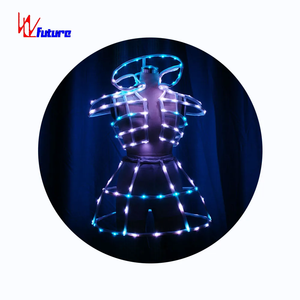 Будущее Smart 3D Светодиодная подсветка клетка корсет платье