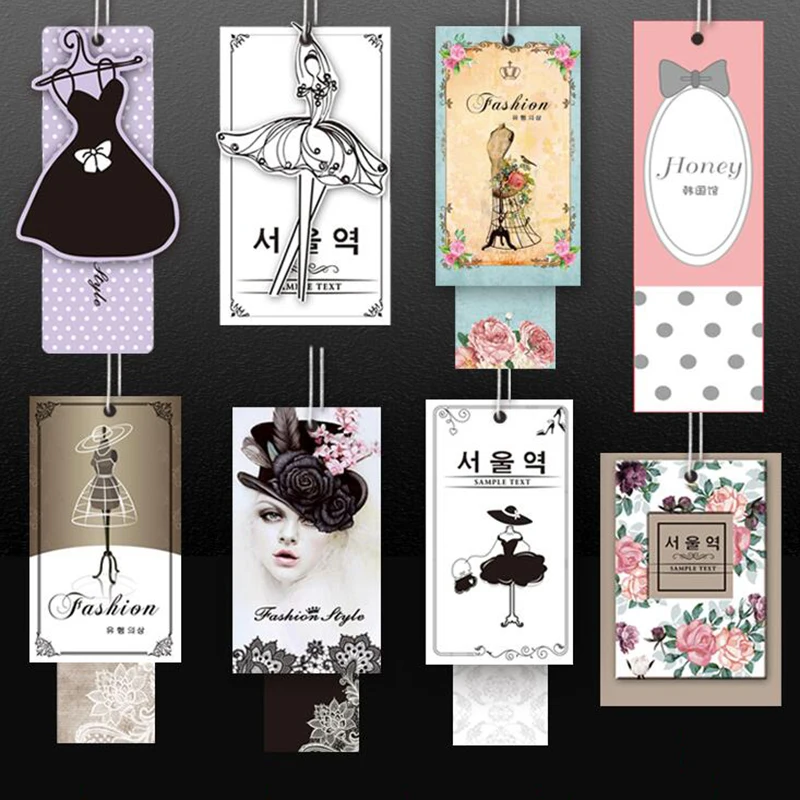 Spot tag custom label clothes trademark logo boys and girls clothing hanging card printing
