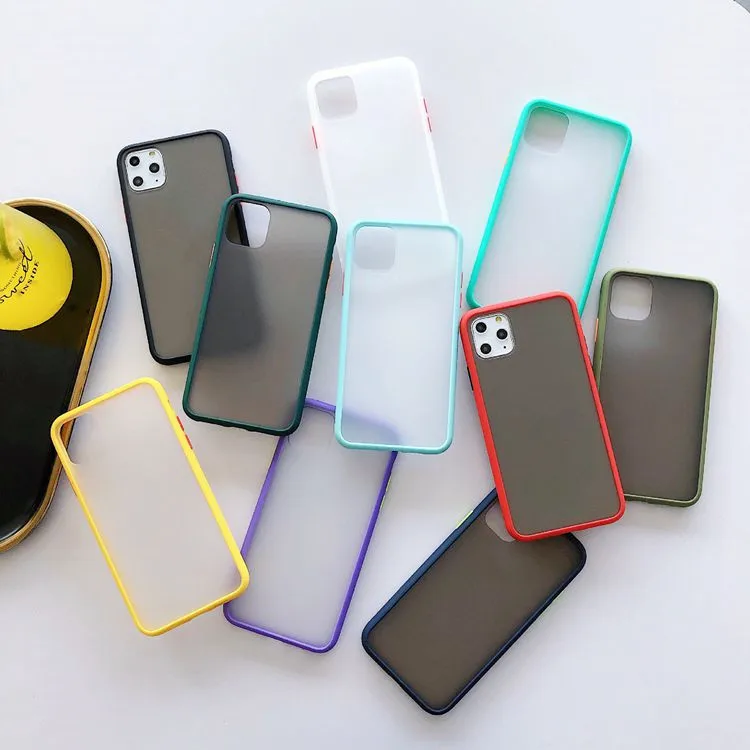 Silicone Frame Phone Cases For iPhone 11 11 Pro Max XR XS Max X 8 7 6 6S Plus Matte Translucent Shockproof Back Cover Phone Case