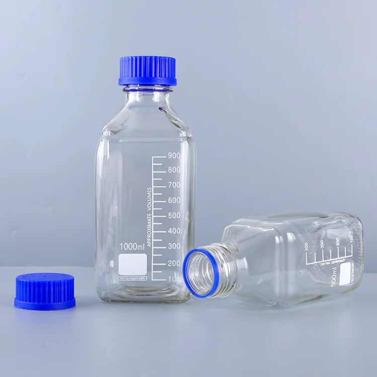 60ml 125ml 250ml 500ml 1000ml thick-walled narrow mouth reagent bottle, lab use chemical glass reagent bottle