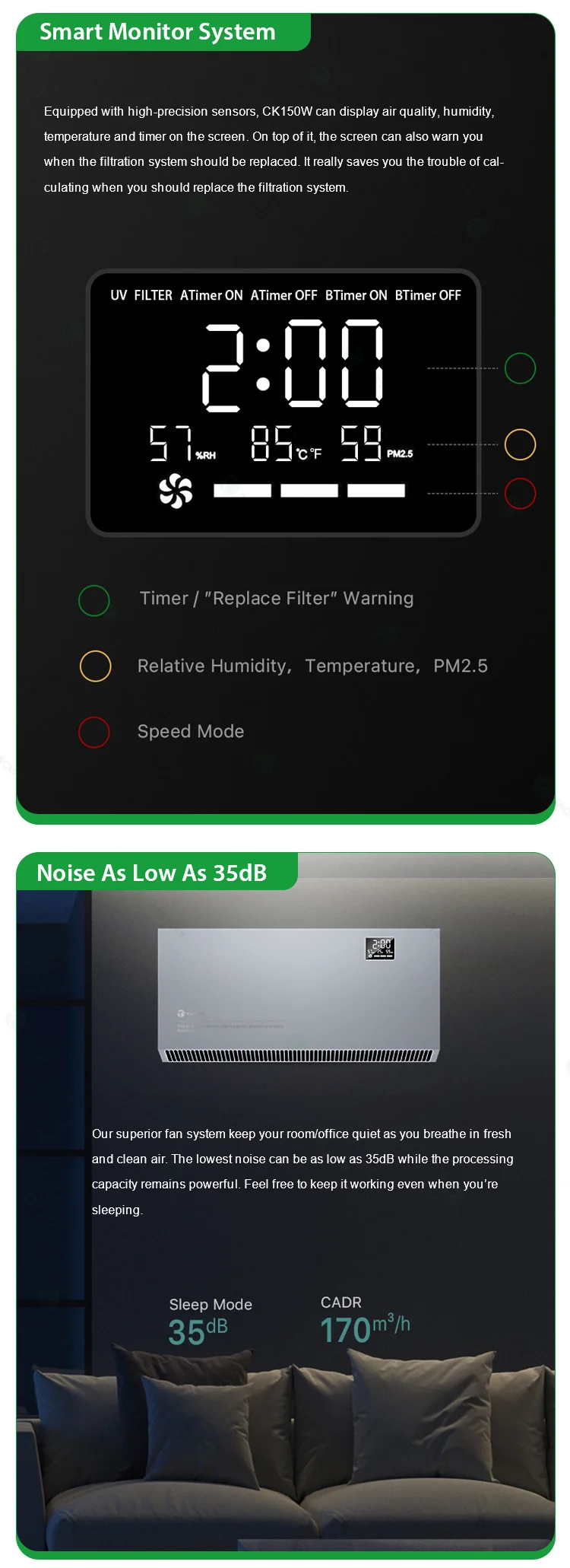 Home new arrival smart 100 million negative ion hepa filter air purifier with uvc bulb