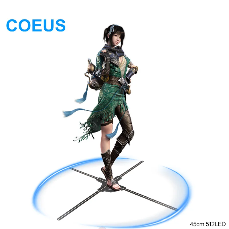 COEUS 45 см 512 светодиодный профессиональный открытый невооруженным глазом 3D голографический рекламный вентилятор голограмма проектор дисплей на заказ ODM/OEM