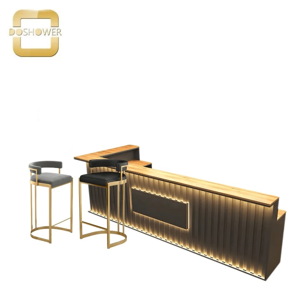 Pedicure salon waiting sofa factory for manicure salon chair with bar table of nail salon equipment bar chair