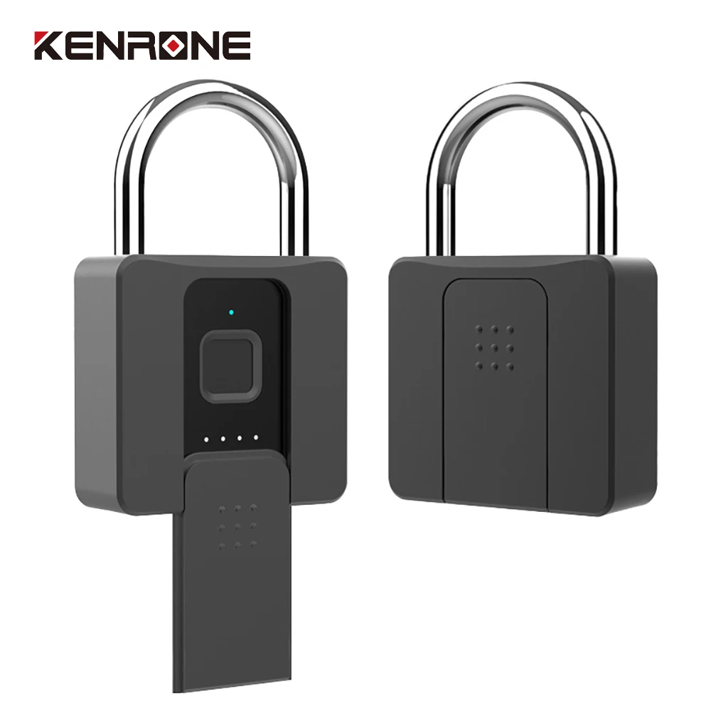 Keyless Fingerprint Padlock Waterproof Fingerprint Smart Padlock For Outdoor Use With Key
