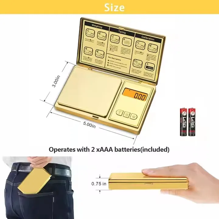 Quality Electronic Digital mini pocket Scale Custom Multipurpose metal stainless steel pocket scale Jewelry balance High