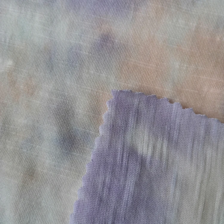 Tie dyed 50% cotton rayon blend single jersey