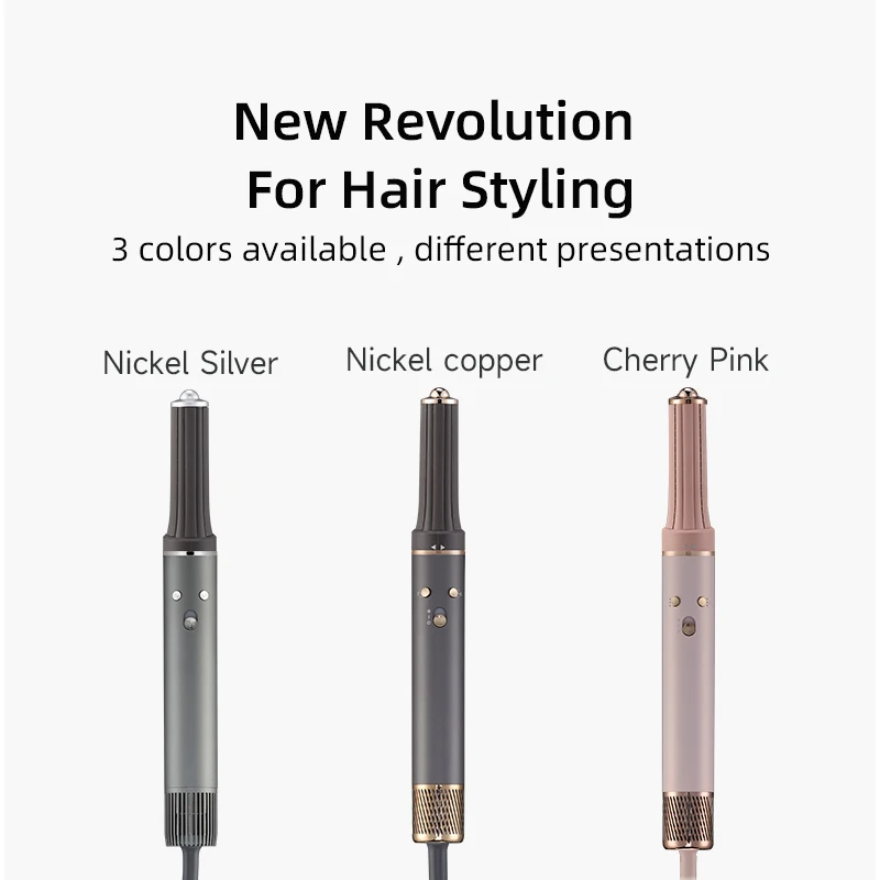 6 in 1 Professional Ionic Salon Hair Dryer, Speed hair blow dryer with 110,000RPM , self rotating curling iron hair straightener