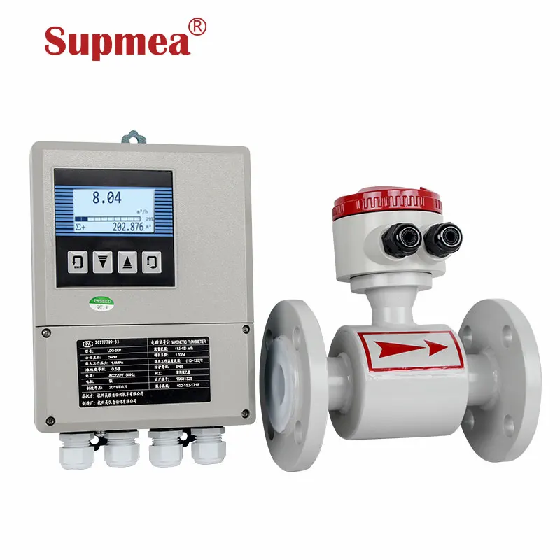 
China dn100 dn150 electromagnetic flowmeter rs485 sea water flow meter sewage water felectromagnetic flow meter sensor price 