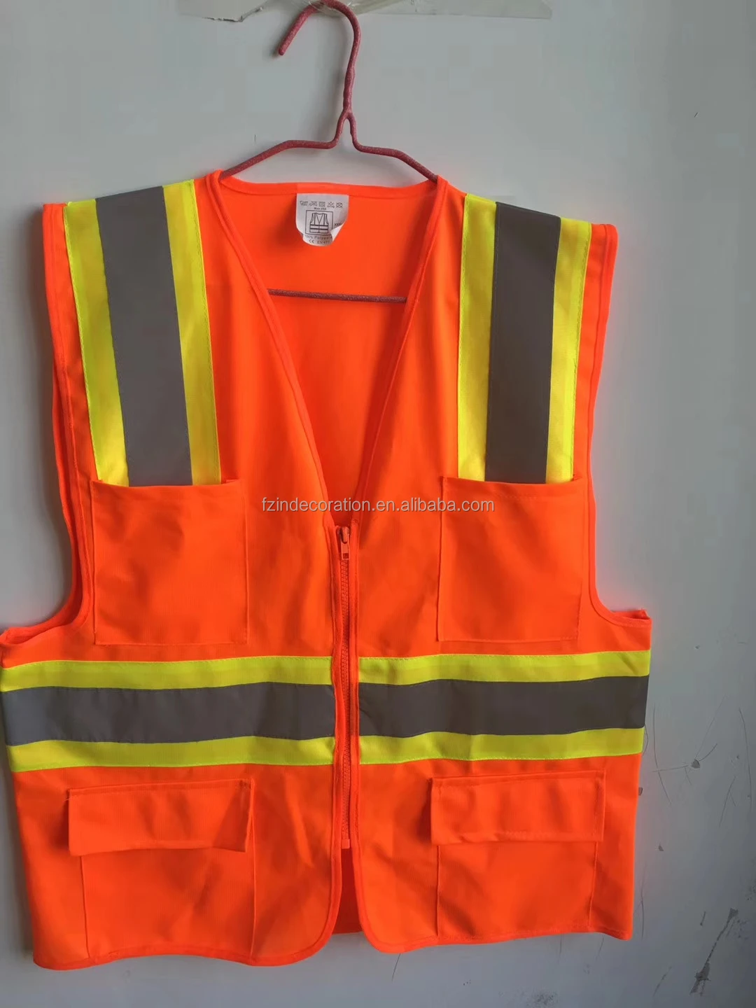 wholesale Traffic Work Construction Safety Mesh Vest With Fluorescent Yellow Safety Reflective Vest With Pockets