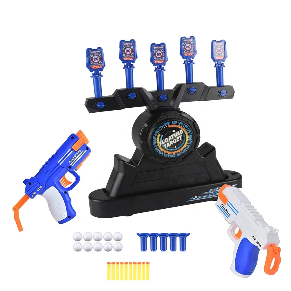 Kids indoor interactive suspension shooting game electric moving target floating ball shooting practice toys gun EVA soft bullet