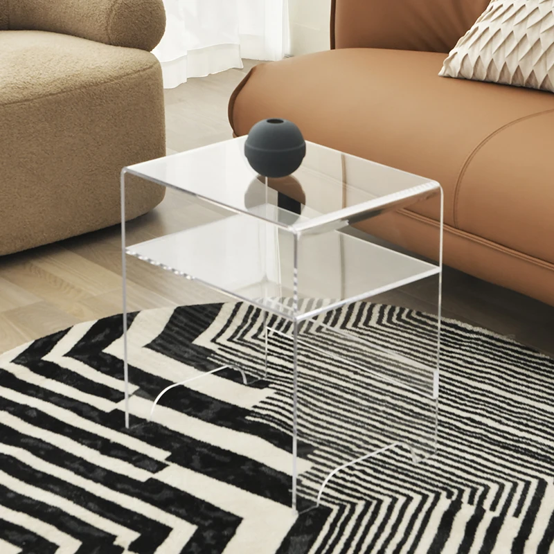 Modern Crystal Clear Acrylic Rectangle transparent Square side tea dining bar coffee table