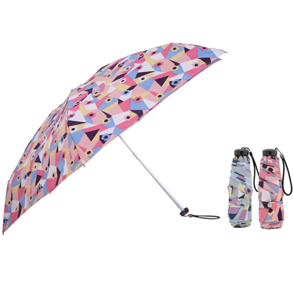 20 inch 5 foldable color coating uv protection manual small travel super mini 5 folding umbrellas
