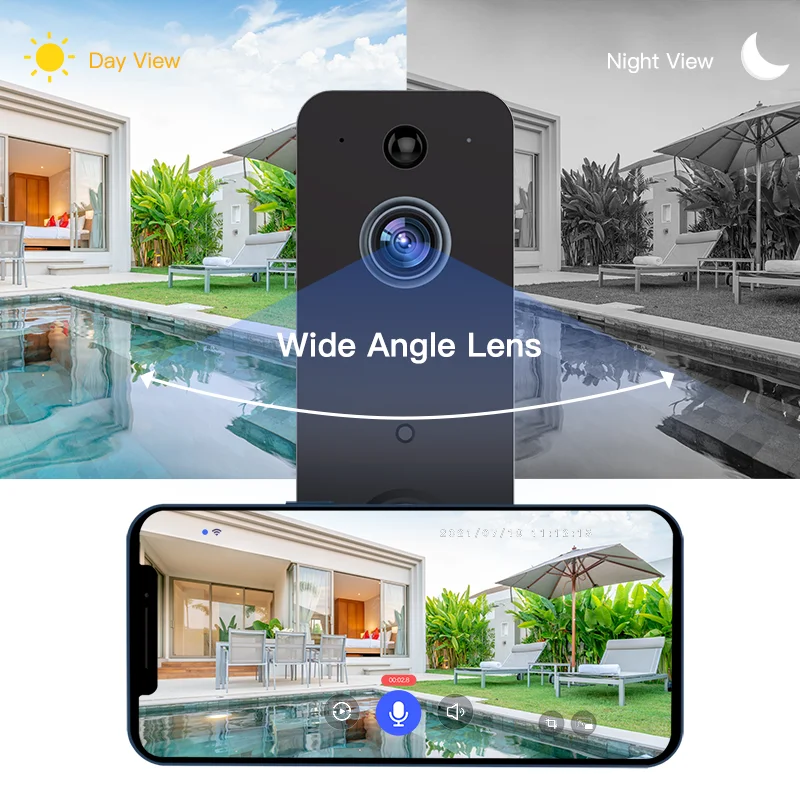 Лидер продаж на Amazon наружный дверной звонок 720P Wi-Fi видеодомофон 2 4 ГГц камера безопасности квартиры с