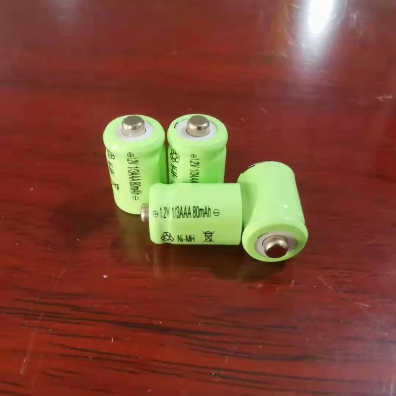 1/4aaa 1/3aaa 80mah akku 1/3aaa 80mah 100mah 120mah batteries 1.2 v rechargeable ni-mh 80mah 1.2v